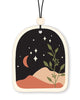retro inspired boho hanging air freshener featuring desert night landscape with moon and stars