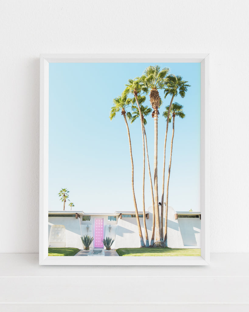 Colorful west coast palm springs home photography print. Wall art