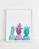 Bright abstract wall art. Colorful pineapples photography print