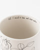 line drawn woman with plants design planter with drip tray 'all i need is love and clean water'