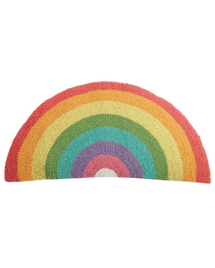 Handmade lack hook rainbow pillow