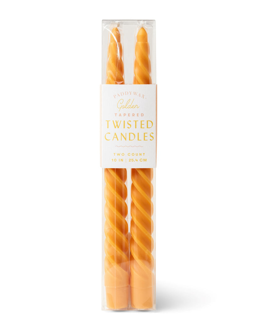modern twisted taper candles pastel orange set of two