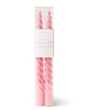 modern twisted taper candles pastel pinkset of two