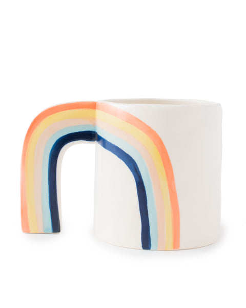 rainbow handle coffee mug
