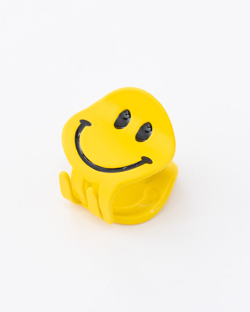 yellow smiley hair claw clips