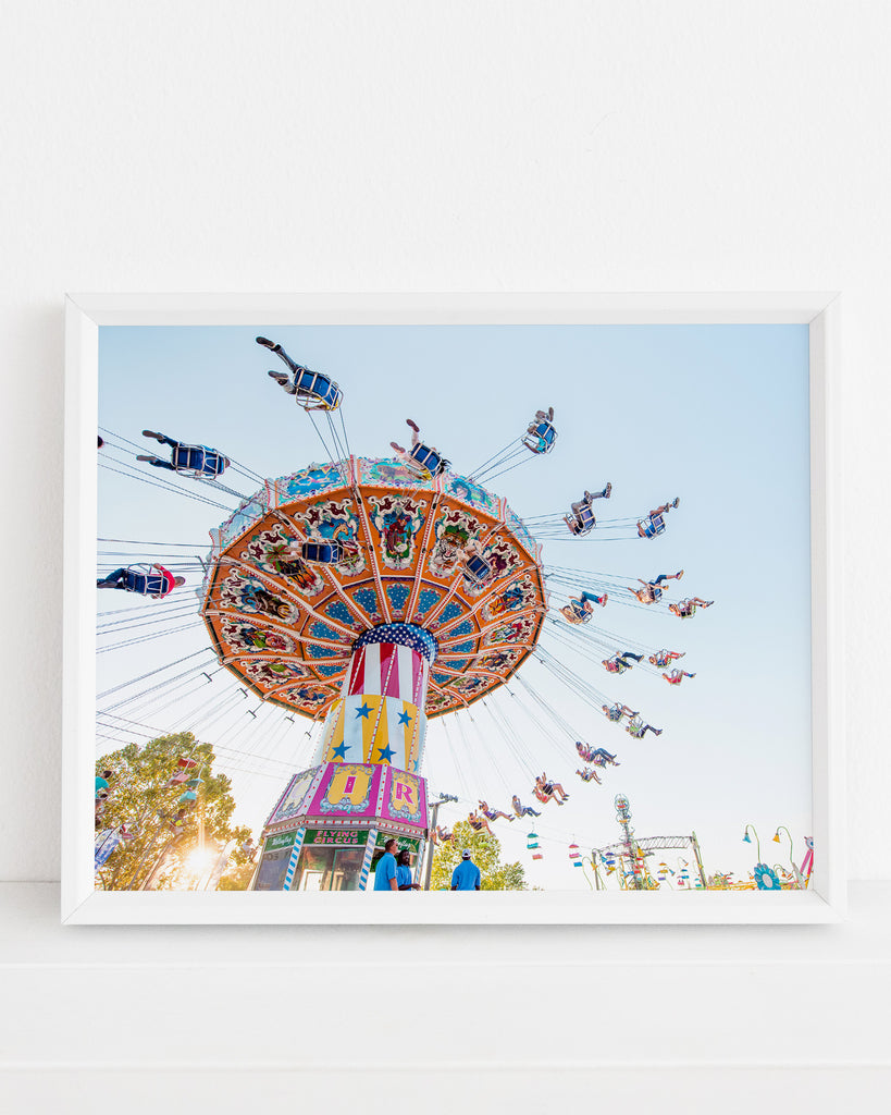 Brightly colorful fair photography print. Wall art
