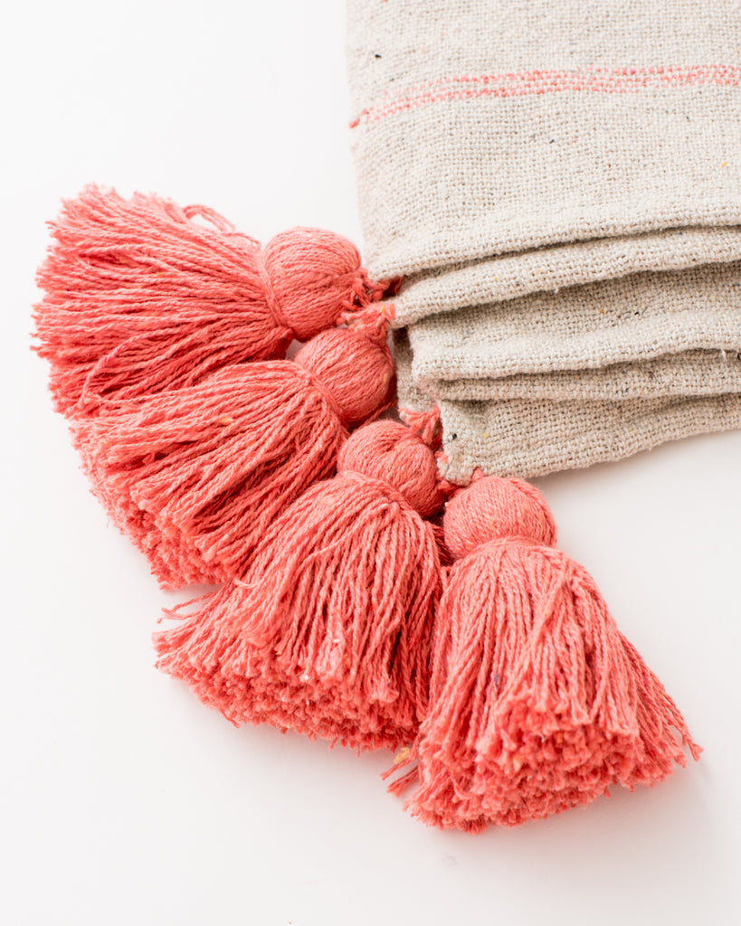 Pink tassel blanket store