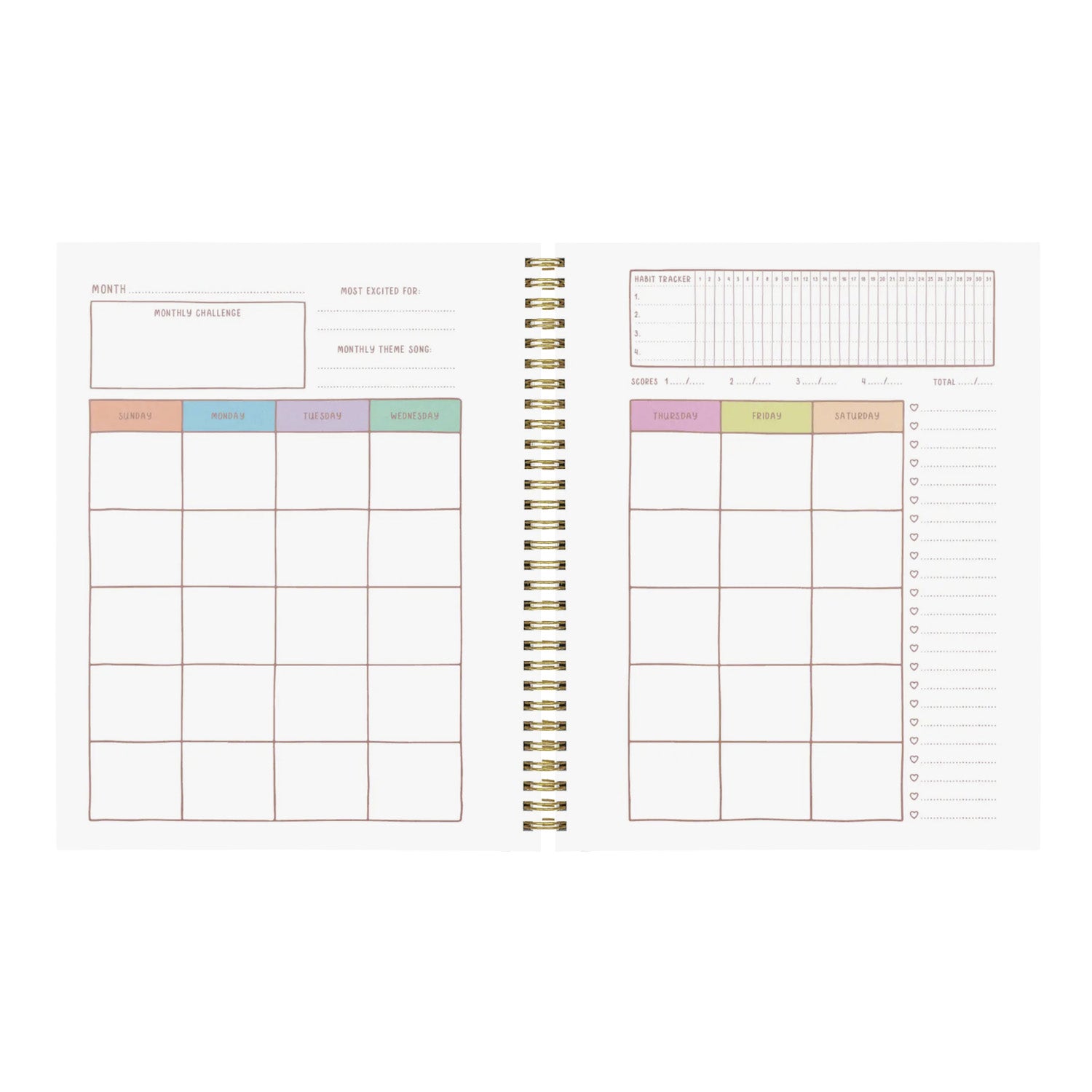 Trippy Floral Perpetual Planner
