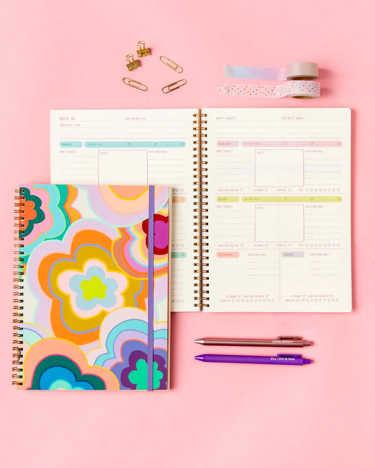 Trippy Floral Perpetual Planner