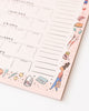 weekly meal planner with shopping list. cute colorful illustrations